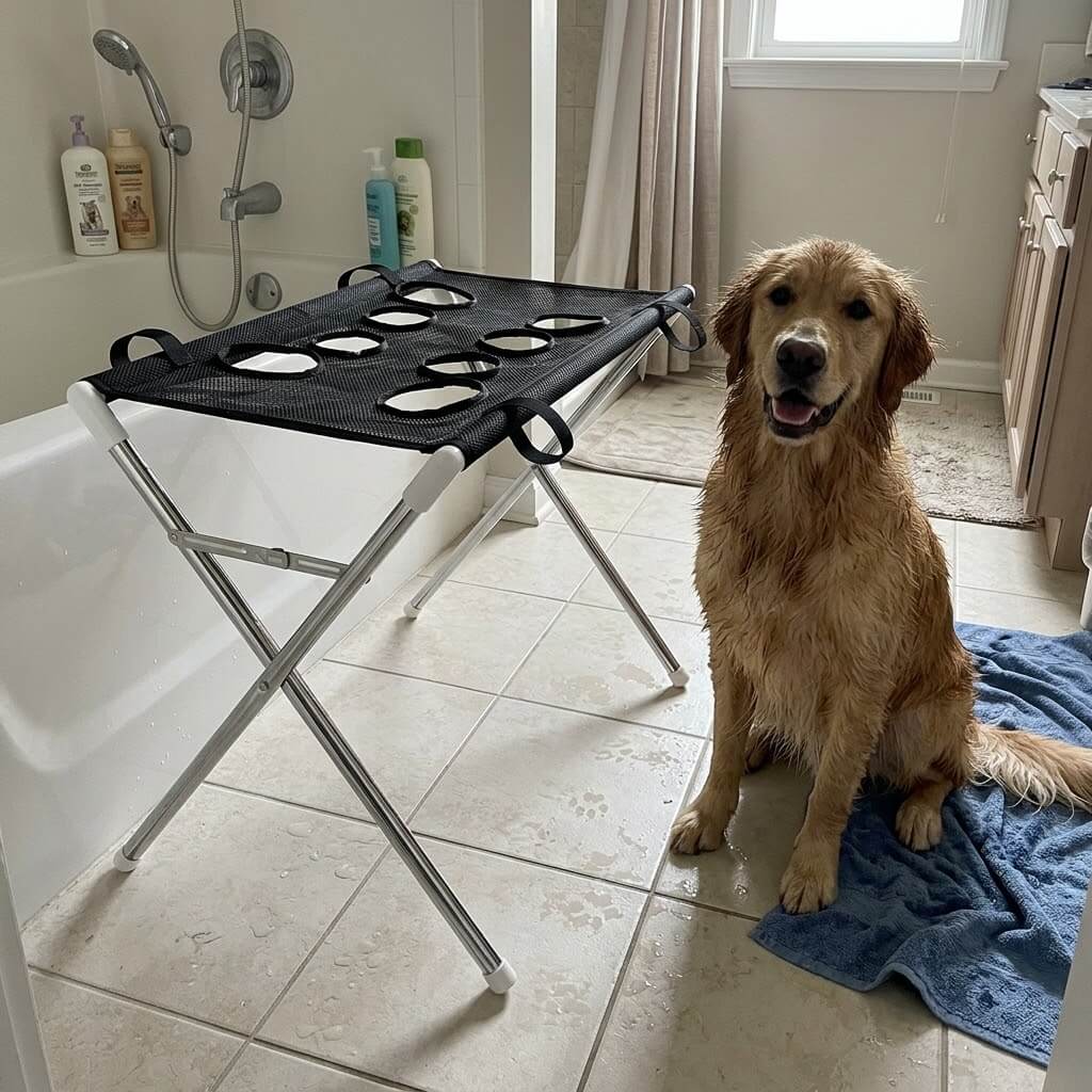 Furbi™ Foldable Pet Bath Hammock & Washing Stand